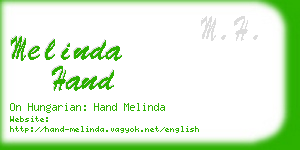 melinda hand business card